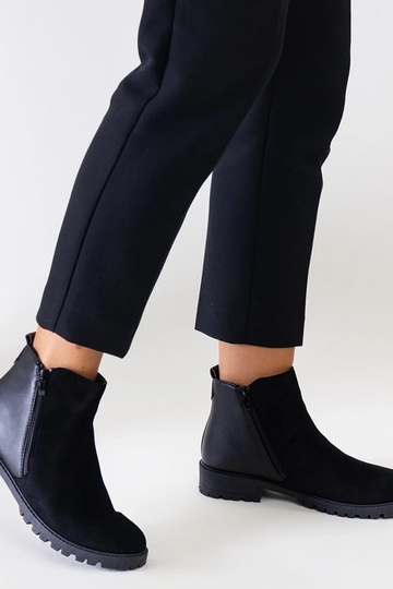 Zwarte kunstsuède platform...