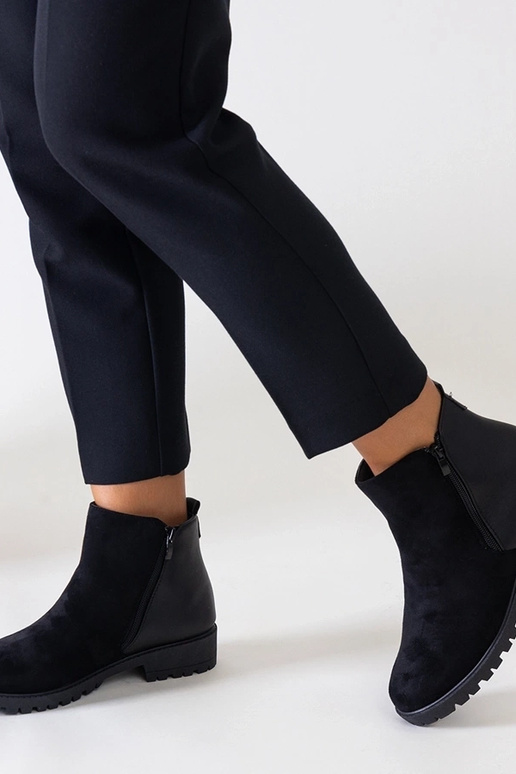 Zwarte kunstsuède platform schoenen...