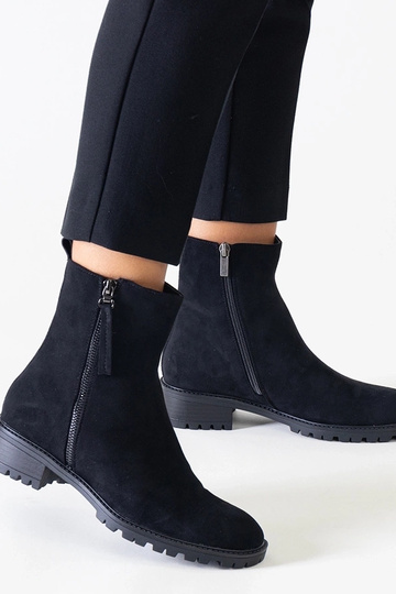 Zwarte hoge platform schoenen van kunstsuède Zahra