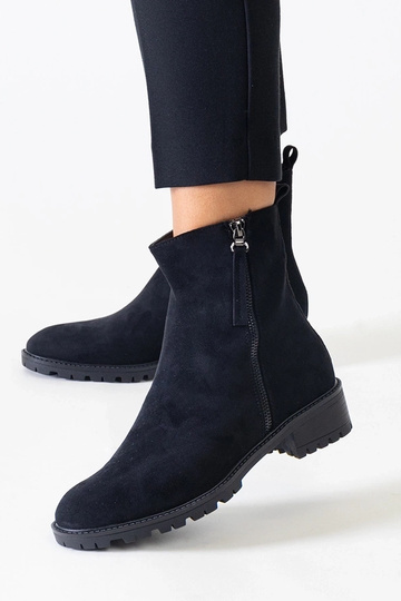 Zwarte hoge platform schoenen van kunstsuède Zahra 2