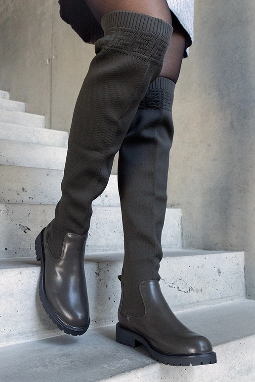 Grønne Juanra lange støvler med...