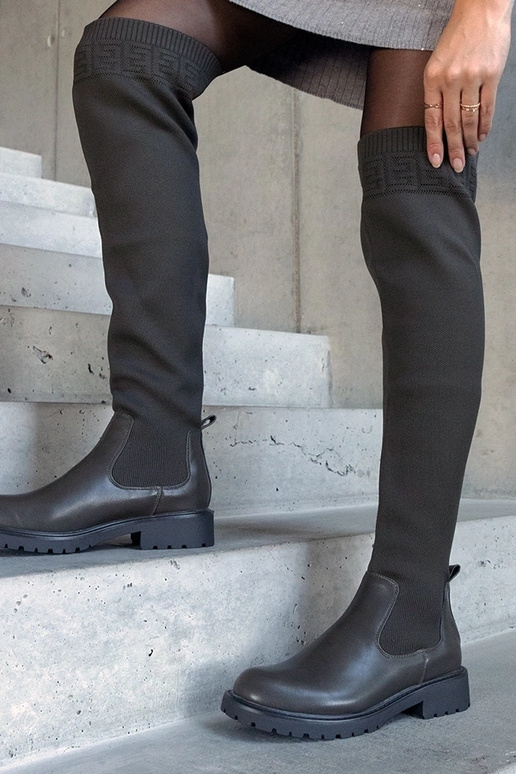 Grønne Juanra lange støvler med...