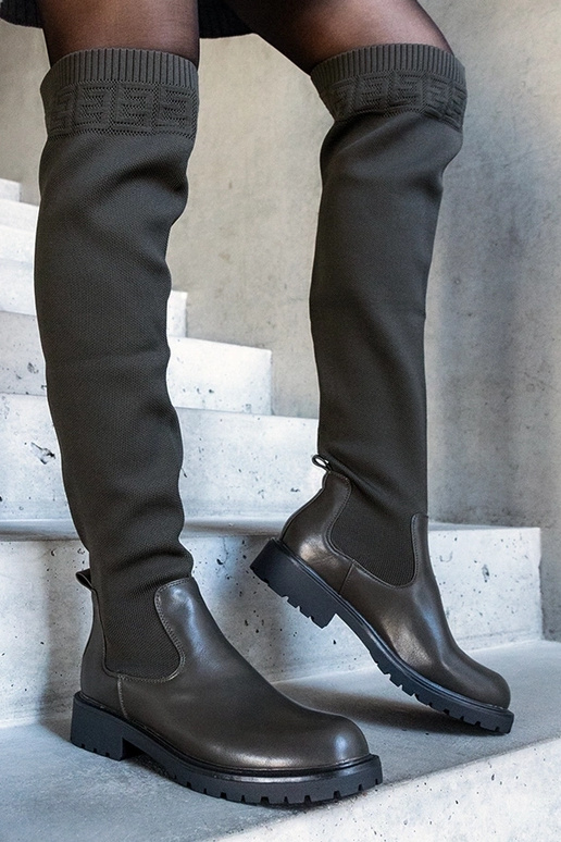 Grønne Juanra lange støvler med...