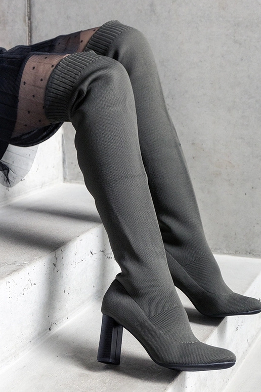 Grønne slip-on støvler med elastisk...