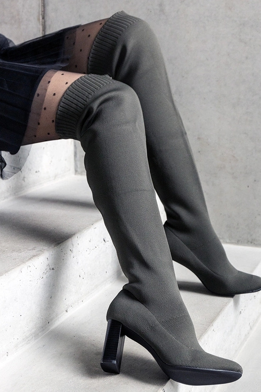 Grønne slip-on støvler med elastisk...