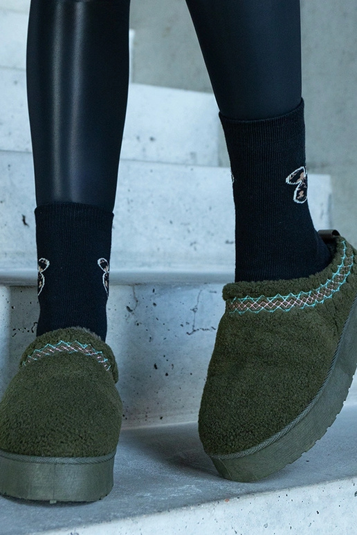 Grønne lav-top platform snestøvler...