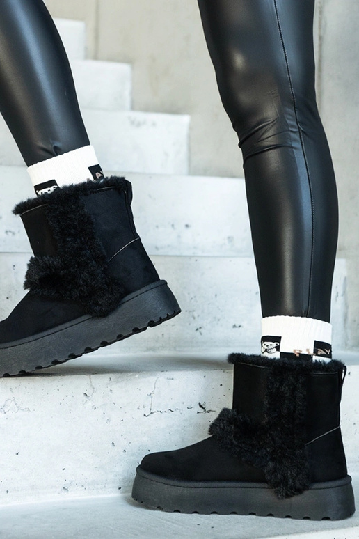 Sorte snestøvler i øko-ruskind på...