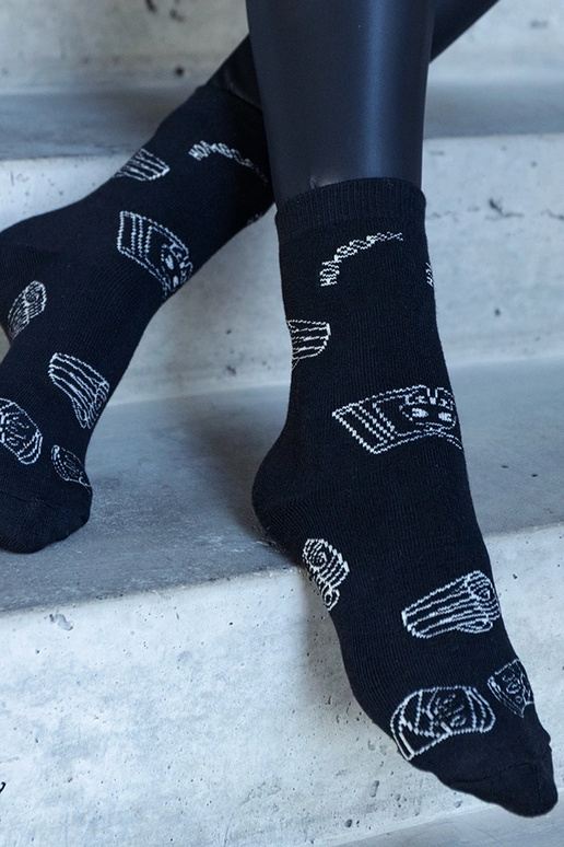 Zwart-witte warme sokken Sella Zwart-witte warme sokken Sella