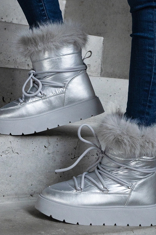 Sølvisolerede snestøvler med pels Arilla