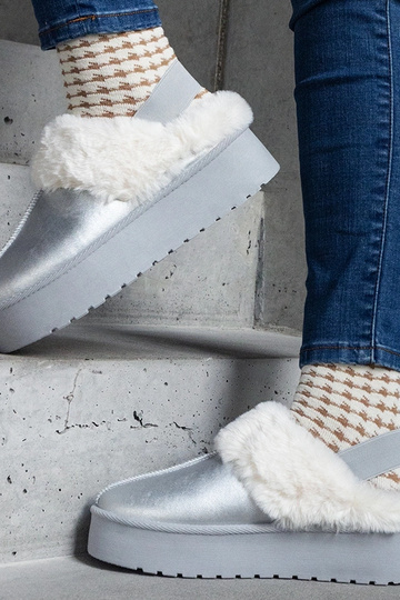 Sølv platform hjemmesko...