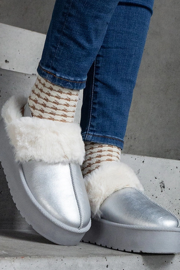 Sølv platform hjemmesko... 2