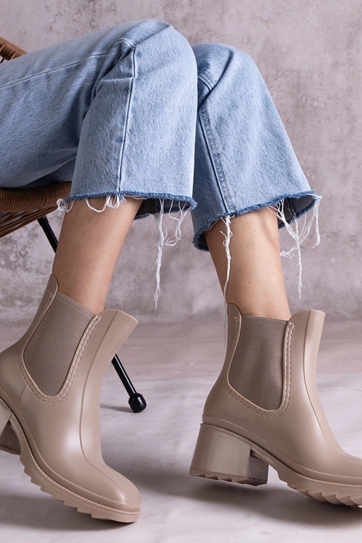 Beige gummistøvler med hæl Surien Beige gummistøvler med hæl Surien