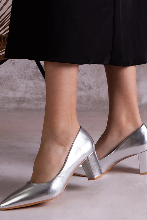 Sølv pumps med blokhæl Tunia Sølv pumps med blokhæl Tunia