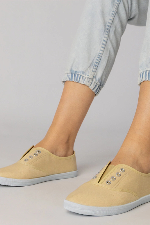 Grijze stoffen instapschoenen, „Vilma"