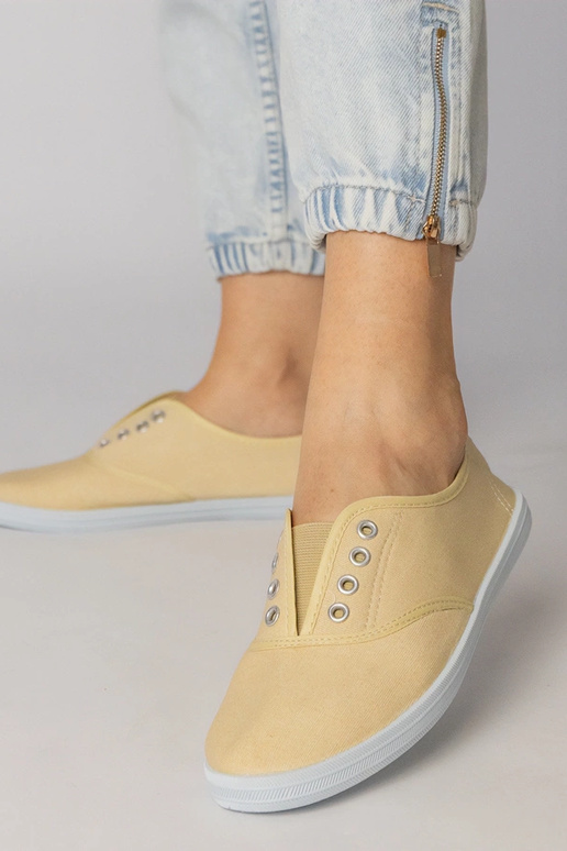 Grijze stoffen instapschoenen, „Vilma"