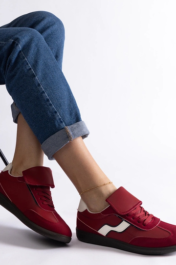 Rode lage vetersneakers Edelmira 2
