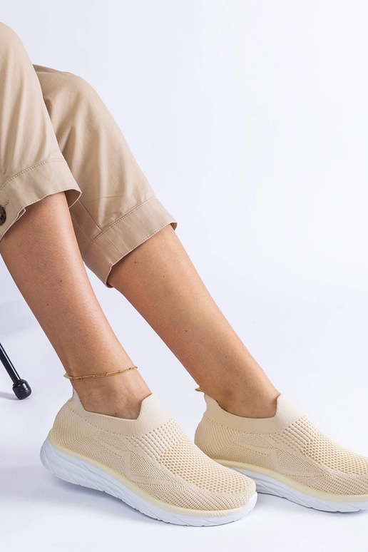 Beige instapsneakers sportief Aquilina Beige instapsneakers sportief Aquilina