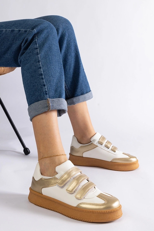Mena Gold Velcro Sneakers