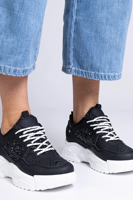Zwarte dames sneakers met...