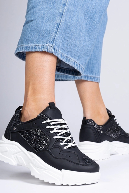 Zwarte dames sneakers met...