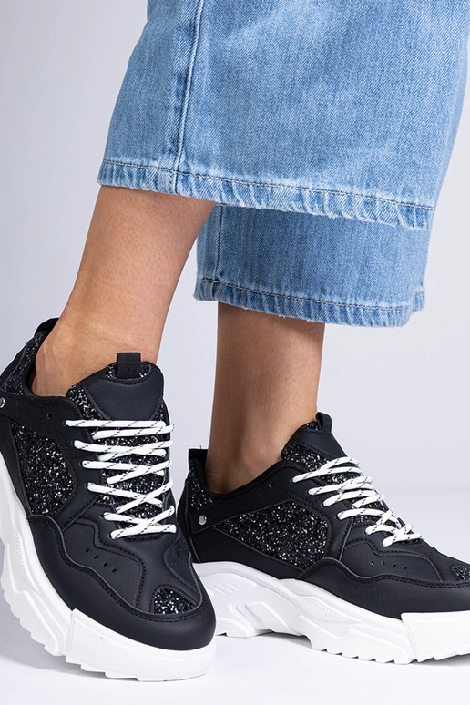 Zwarte dames sneakers met...