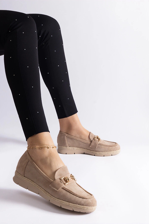 Zandkleurige dames geperforeerde...