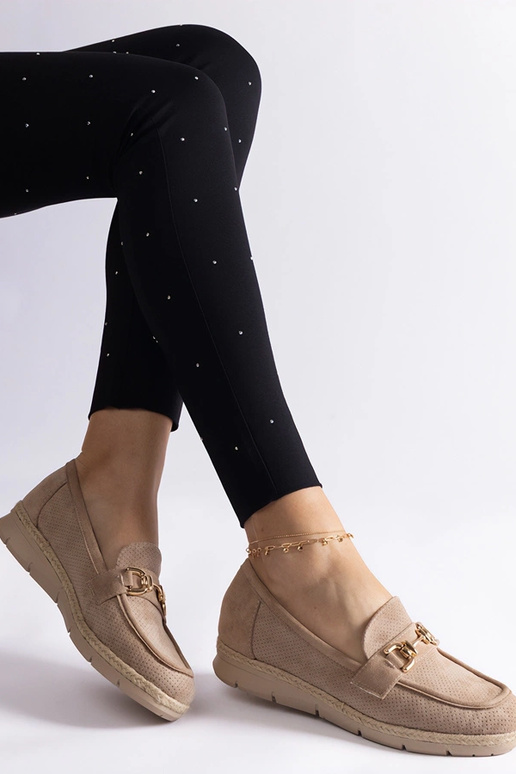 Zandkleurige dames geperforeerde...