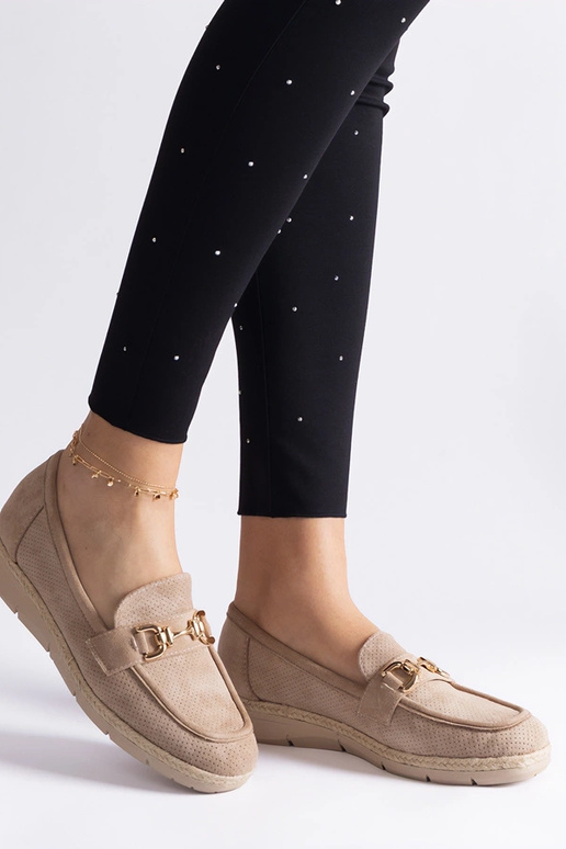 Zandkleurige dames geperforeerde...