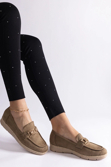Groene dames mocassins van kunstsuede Sandoval 2