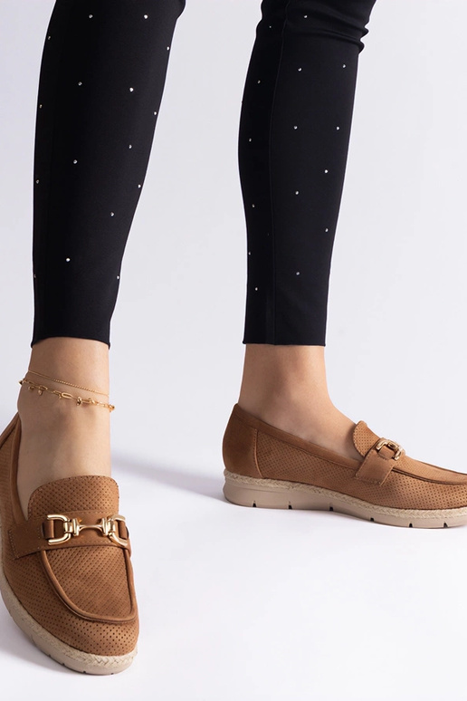 Karamel kleurige dames schoenen van...