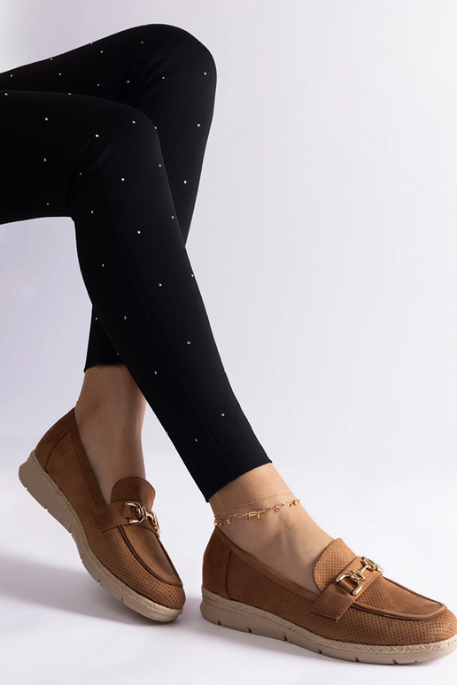 Karamel kleurige dames schoenen van...