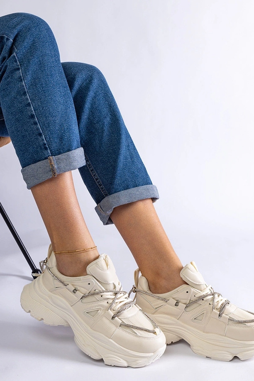 Beige Ivett sportssneakers til kvinder