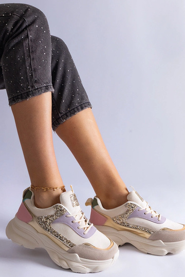 Flerfarvede sneakers med glitterindsatser Clorinda 2