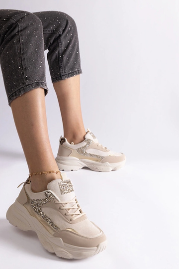 Beige sneakers med...