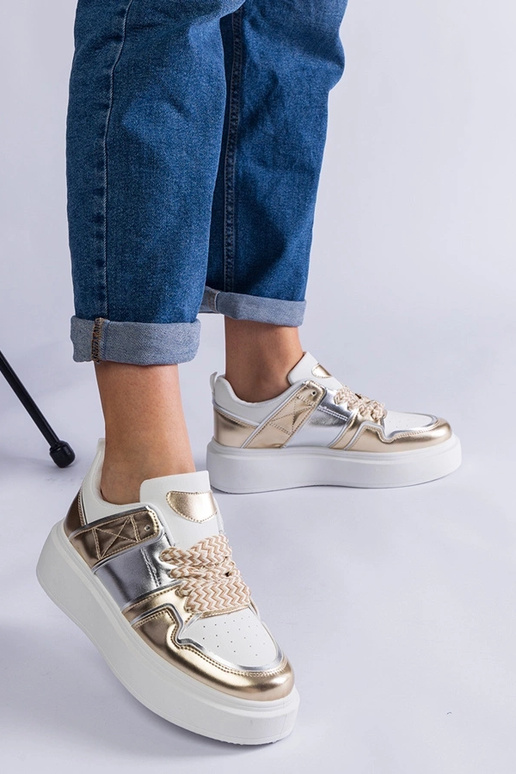 Kimberly guld sneakers med sølv indlæg