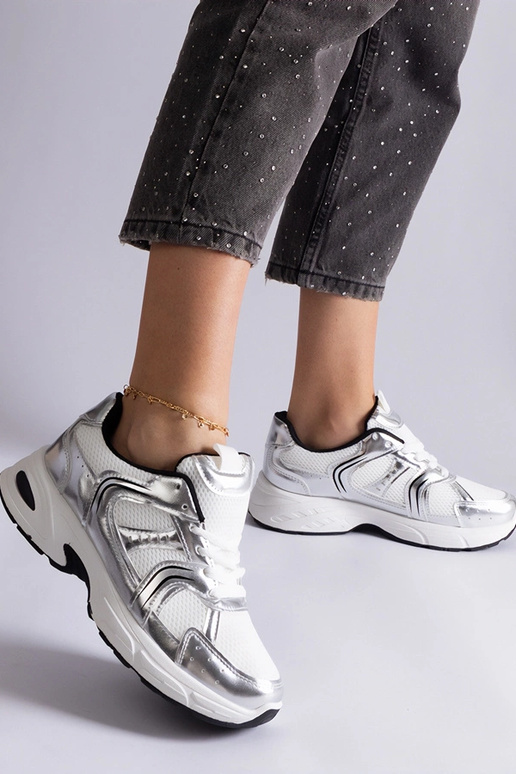 Hvide og sølv Ena sportssneakers