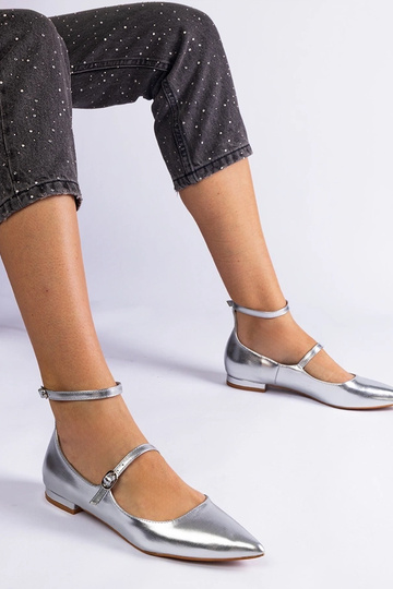 Sølv flade pumps med... 2