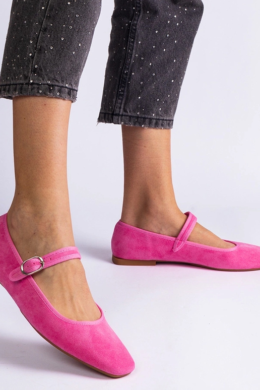 Mørkelyserøde ballerinaer med...