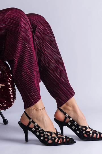 Sorte flettede sandaler med... 2