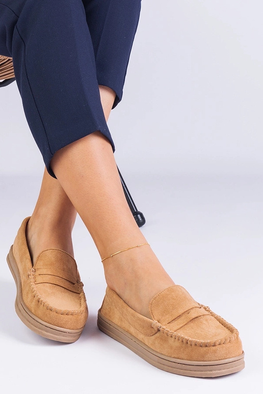 Bruine dames schoenen van kunstsuède...