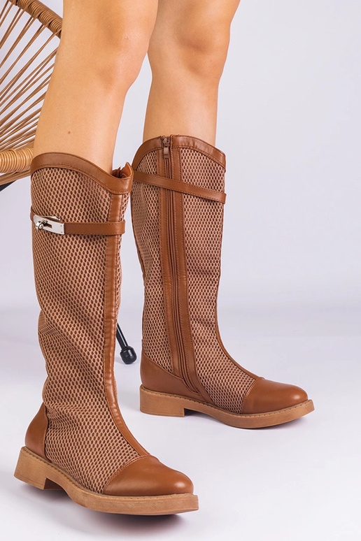 Brun mesh høje støvler Torento Brun mesh høje støvler Torento