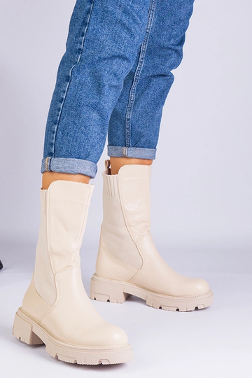 Beige ankelstøvler med... 2