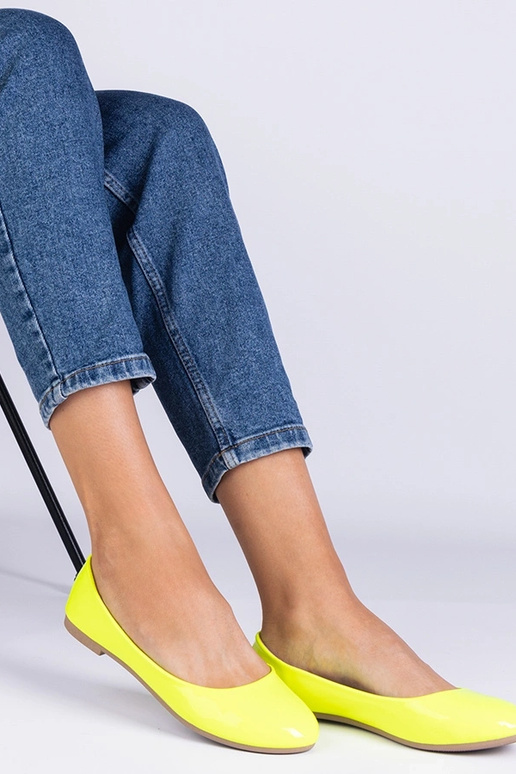 Aurika Neon Gul Laklæder Ballet Flats