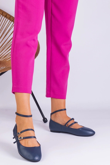 Marineblå øko-læder ballet... 2