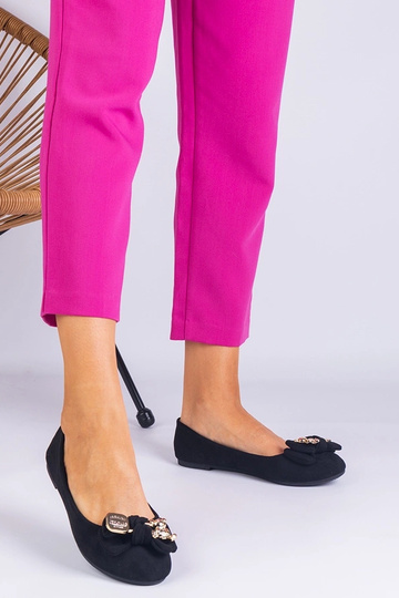 Sorte klassiske ballerinaer med sløjfe Merasol 2