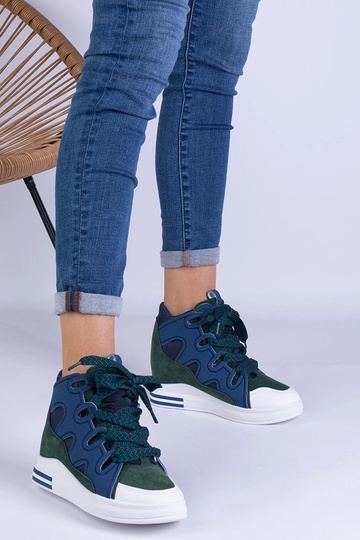 Marineblå damesneakers med...