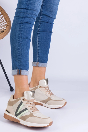 Beige damesneakers med skjult kile Ninella 2