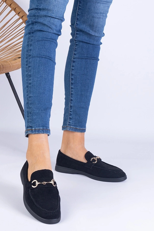 Zwarte geperforeerde kunstsuède...