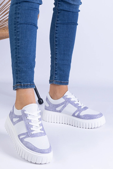 Lilla gennembrudte sneakers med en massiv Lusinda-sål 2