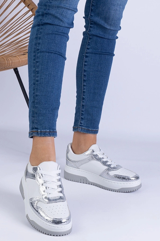 Sølv sneakers med tyk sål Undina Sølv sneakers med tyk sål Undina